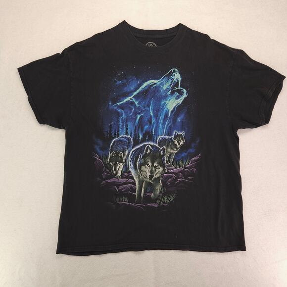 DOM Wolf Close Graphic Short Sleeve T Shirt Mens Size Extra Large XL Black - Picture 2 of 9